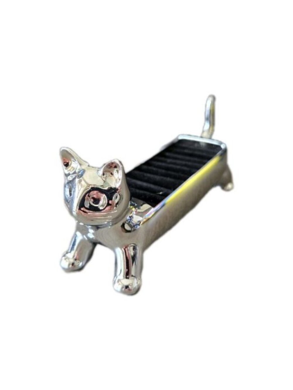 New Silver Chrome Umbra Chrome Cat Kitten Ring Holder Jewelry Boxes Organizers - Picture 3 of 3